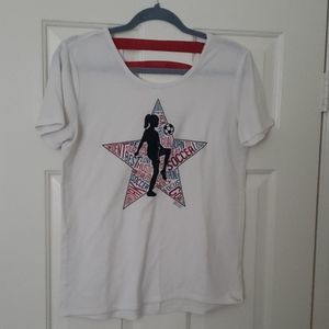 Justice girls white Soccer t-shirt